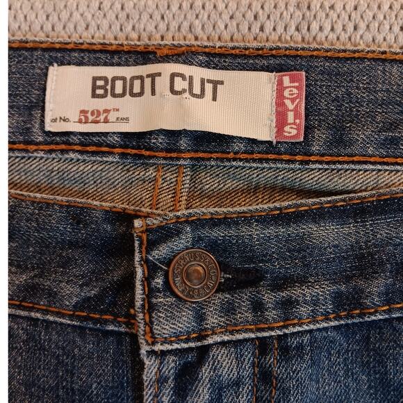 Levis 527 Bootcut Jeans Mens 39X31 Blue Fade Cowboy Style - Picture 7 of 16